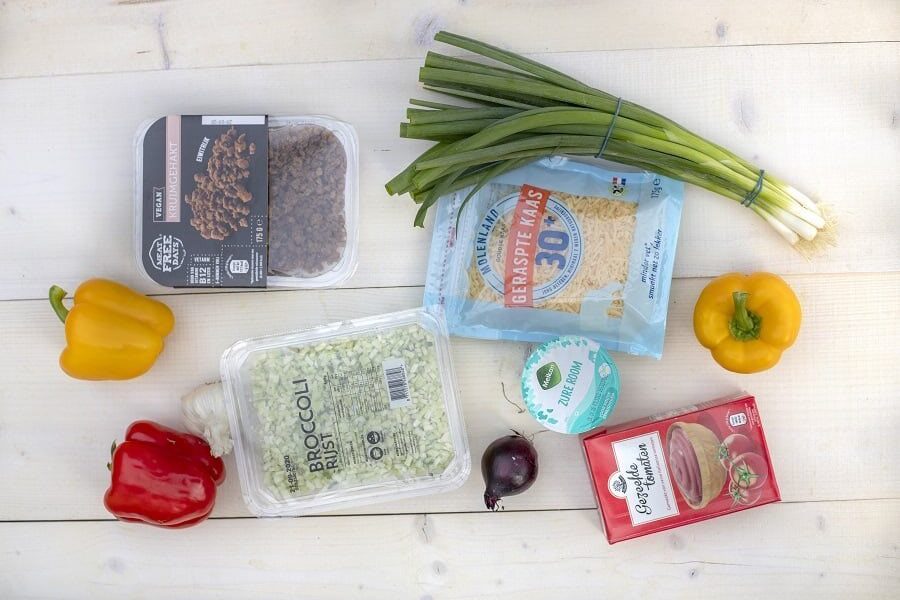 Gevulide paprika's met vegetartisch gehakt