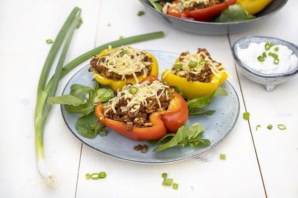 Gevulde paprikas met gehakt