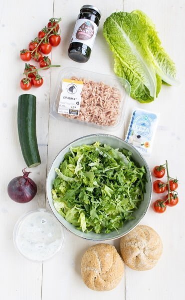 kipburger met tzatziki