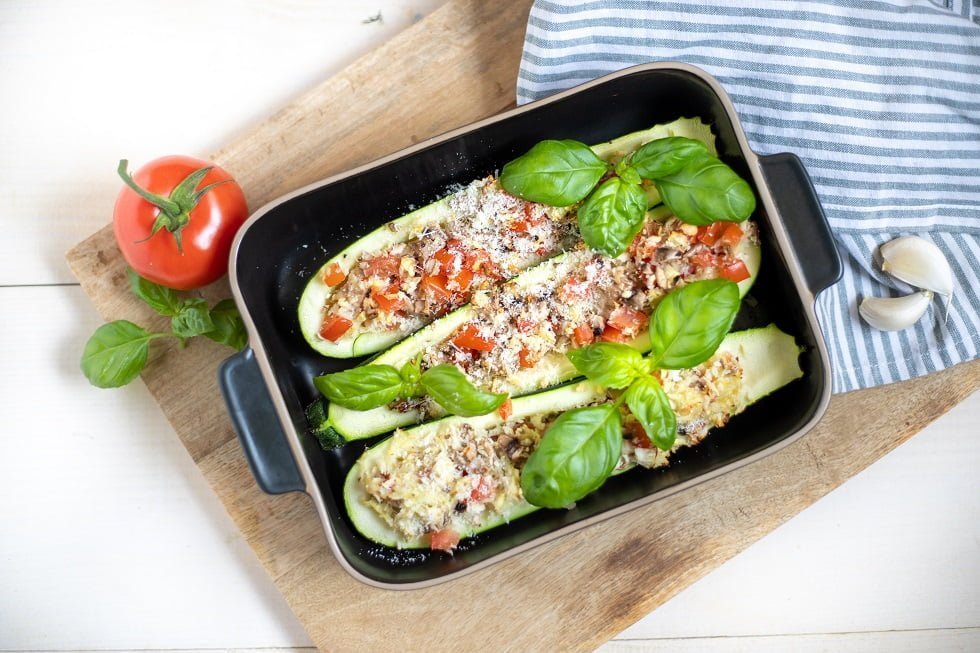 Gevulde courgette uit de oven vegetarisch
