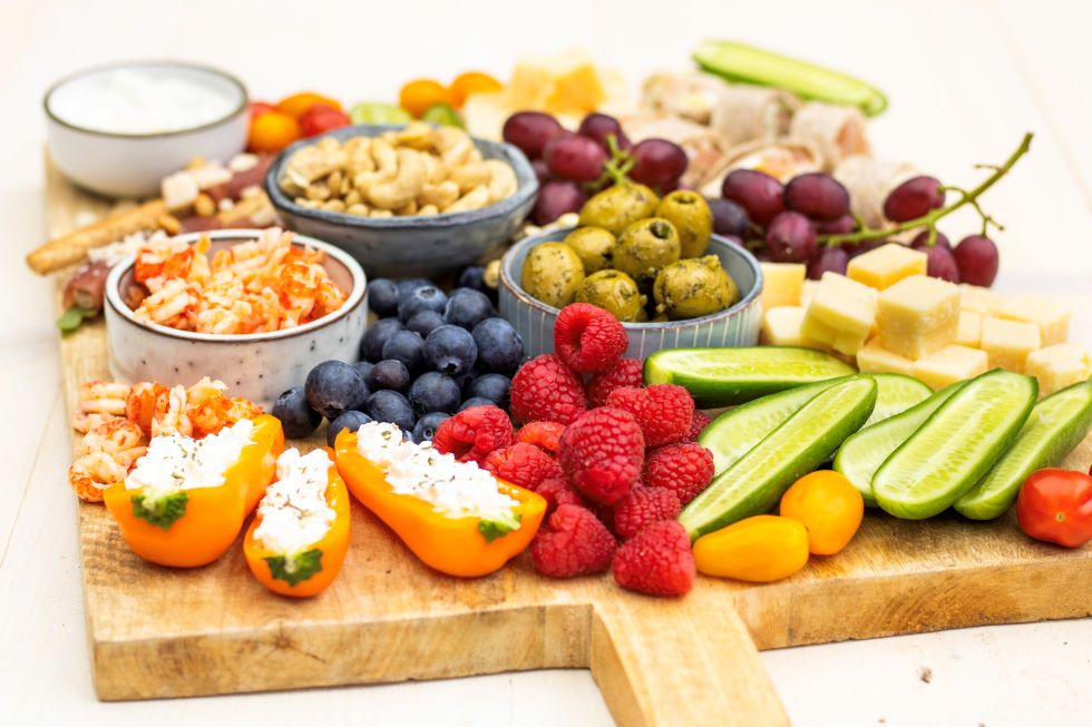 Gezonde hapjes plank