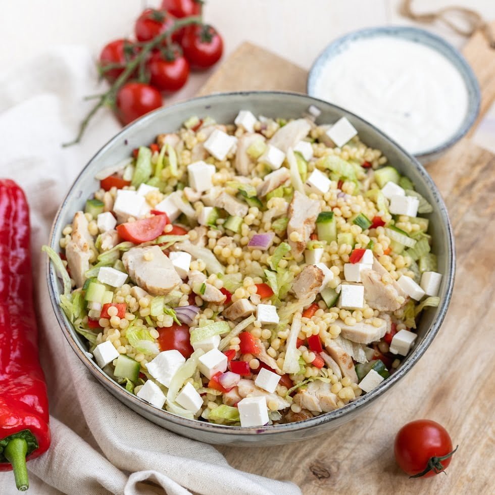 Salade met parelcouscous