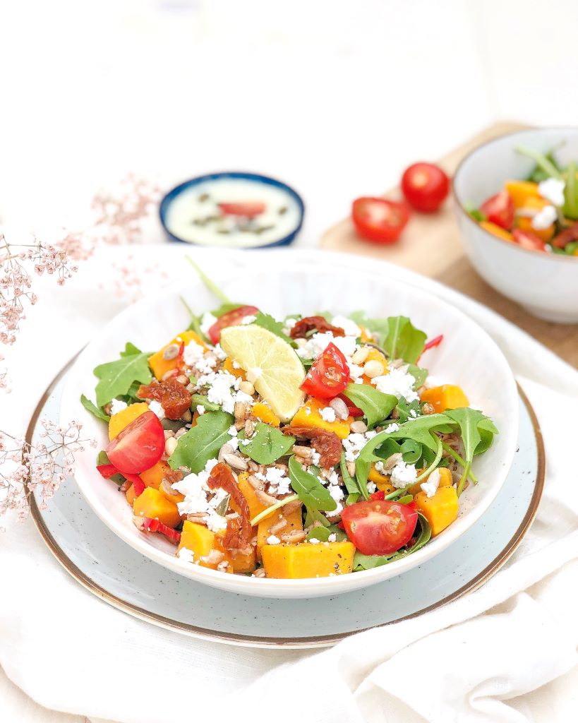 Zoete aardappel salade geitenkaas